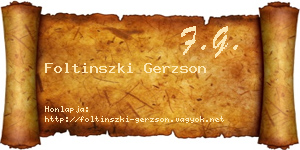 Foltinszki Gerzson névjegykártya